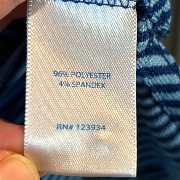 Southern Tide Men's L Tide to Trail Blue & White Striped Jersey Knit Polo Shirt - Picture 4 of 6